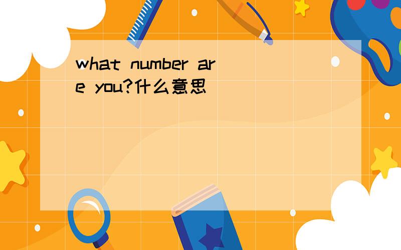 what number are you?什么意思