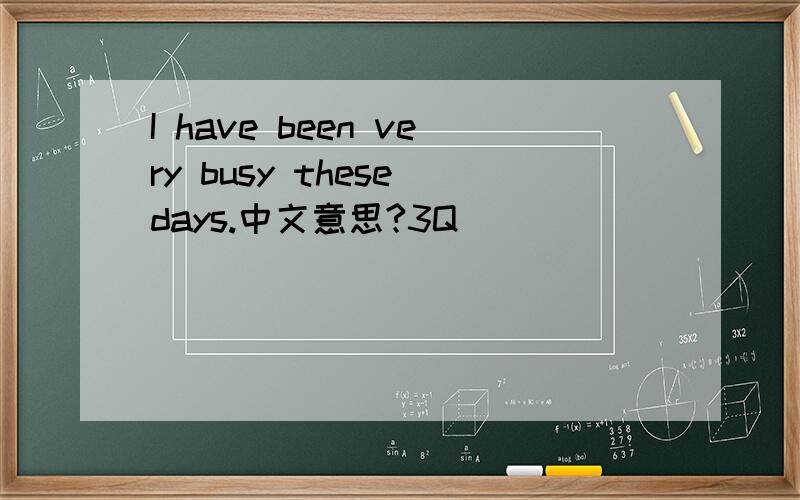 I have been very busy these days.中文意思?3Q