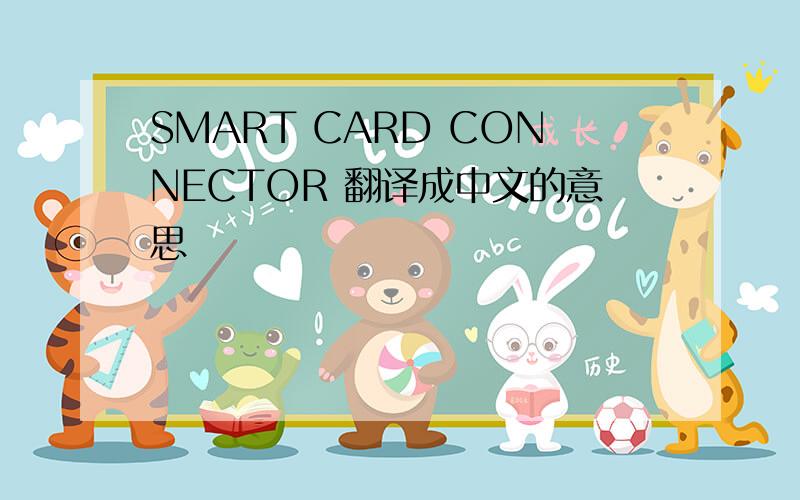 SMART CARD CONNECTOR 翻译成中文的意思