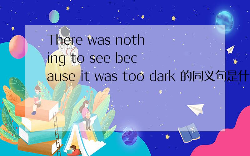 There was nothing to see because it was too dark 的同义句是什么 ___ ___ ___ nothing to see